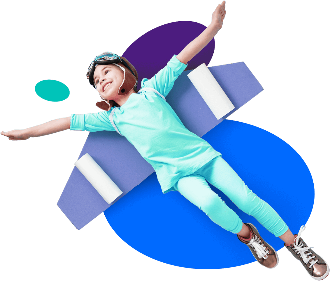 Child flying in costume