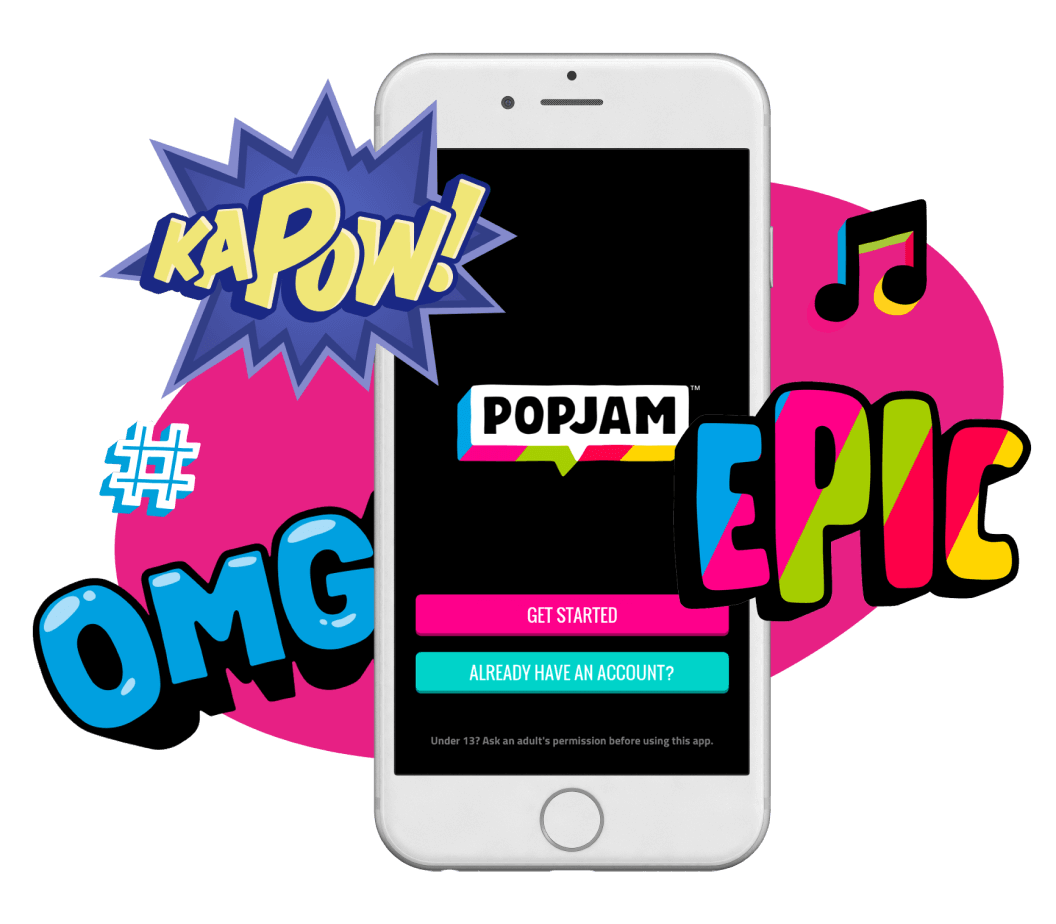 PopJam iPhone login screen