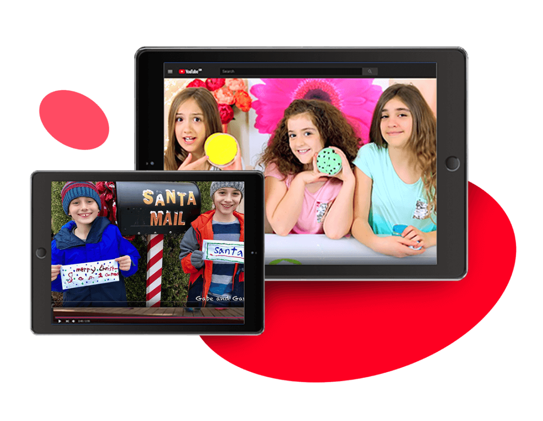 SafeFam kid content creators mock ups on tablets