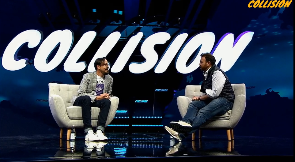Michael Ouweleen and Dylan Collins in conversation at Collision Conference