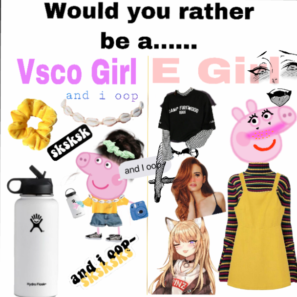 VSCO girl VS Egirl post on POpJam