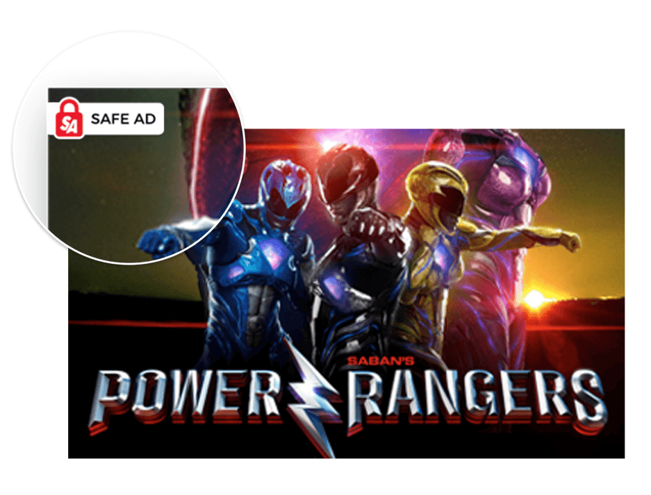 AwesomeAds safe ad programmatic - Power Rangers example