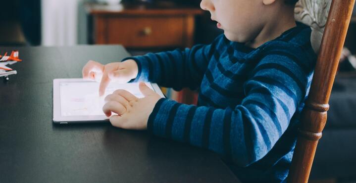 Boy Playing On Ipad