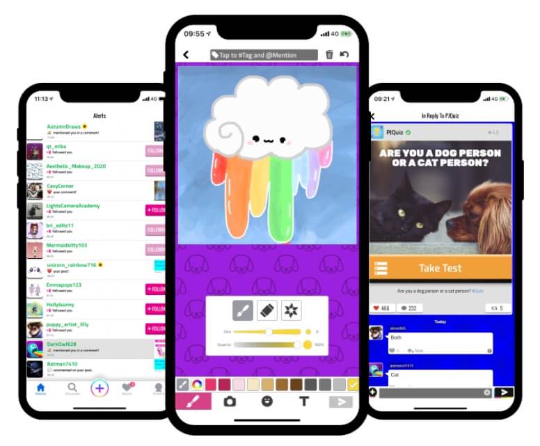 Popjam kid-safe social platform - mobile screenshots