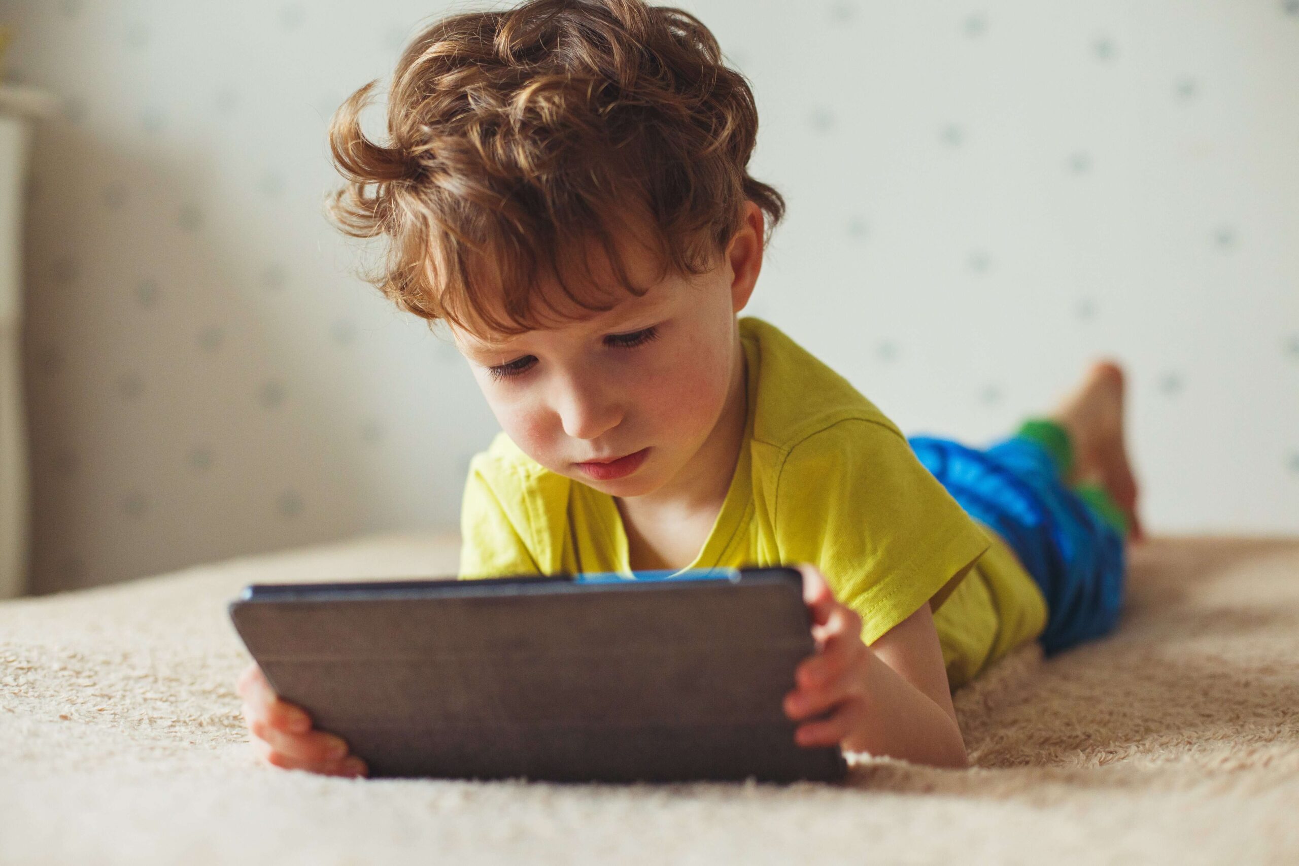 Boy using tablet