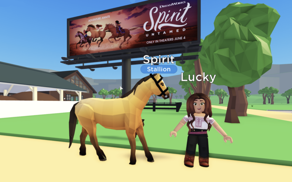 DreamWorks Animation worked with SuperAwesome to integrate Spirit, in addition to other key movie characters and elements from the Spirit Untamed storyline, into the popular Horse Valley game on Roblox.