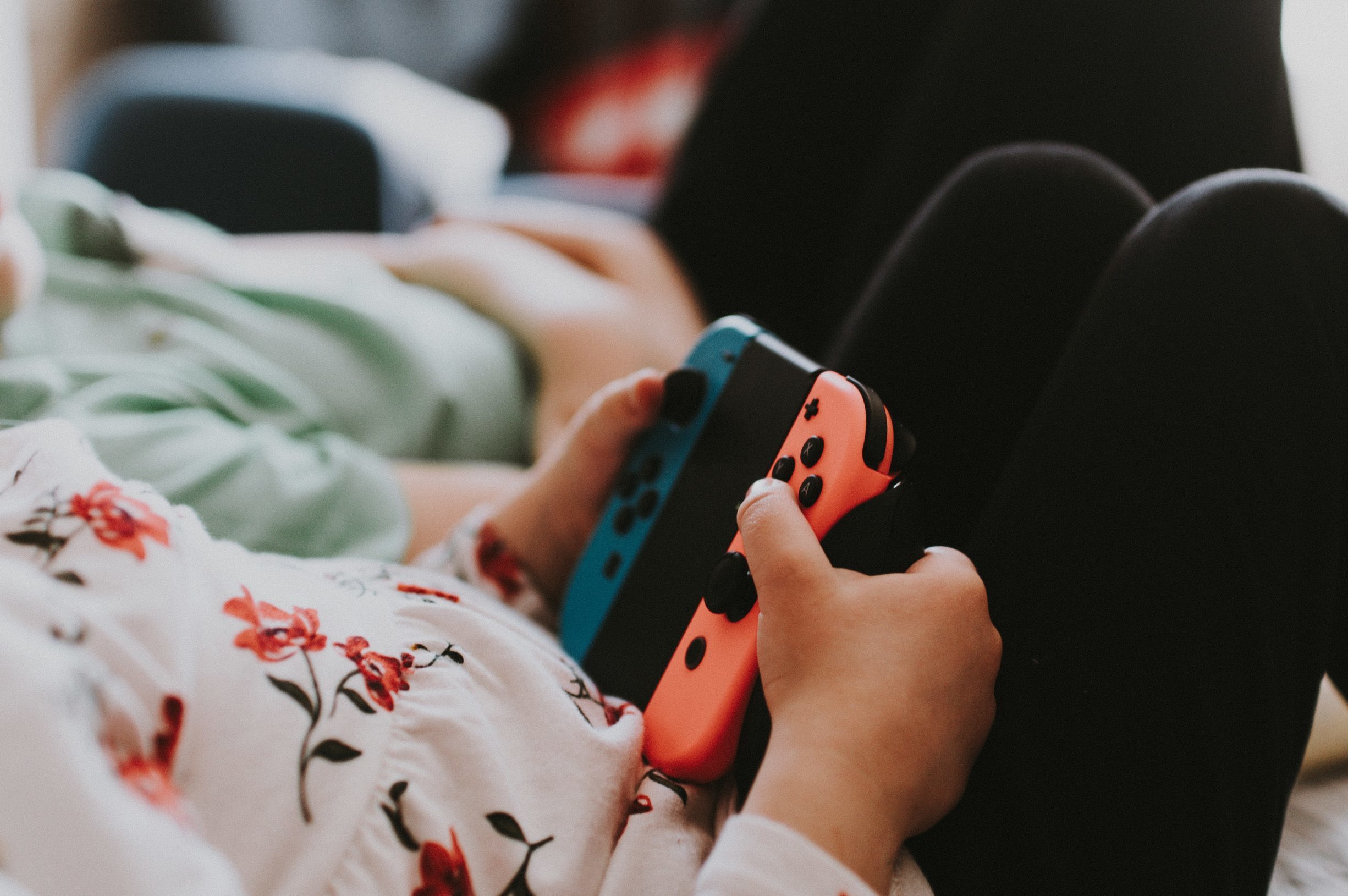 Child using gaming console