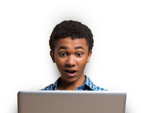 Teen using a computer